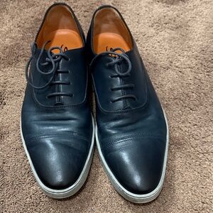 Santoni men leather shoes